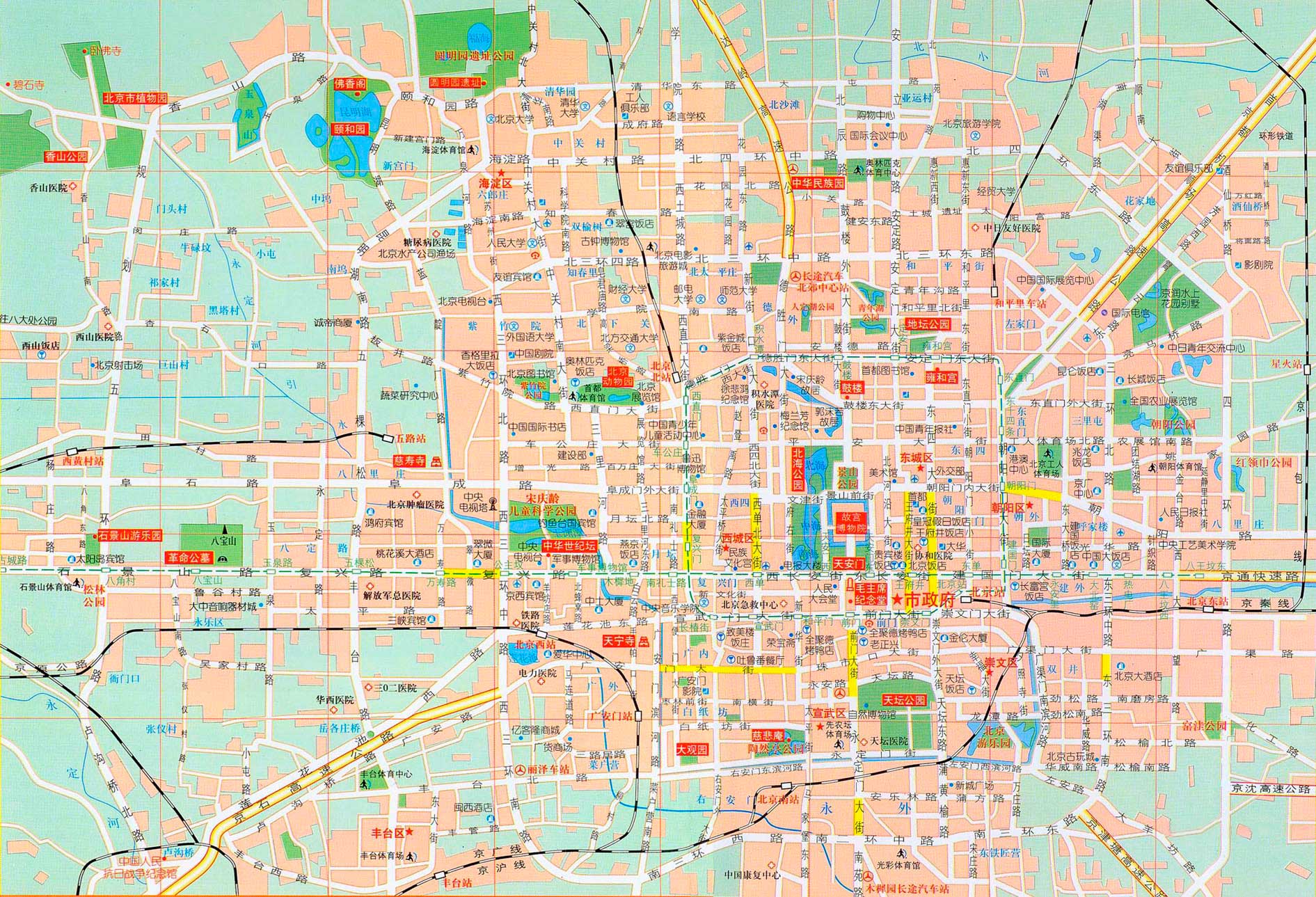 北京市区地图高清大图 传送带模型